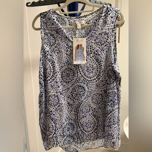 Elegant Blue Mosaic Women's Blouse